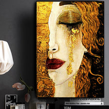 Load image into Gallery viewer, Gustav Klimt Abstract Tear Canvas Painting