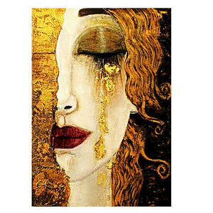 Gustav Klimt Abstract Tear Canvas Painting