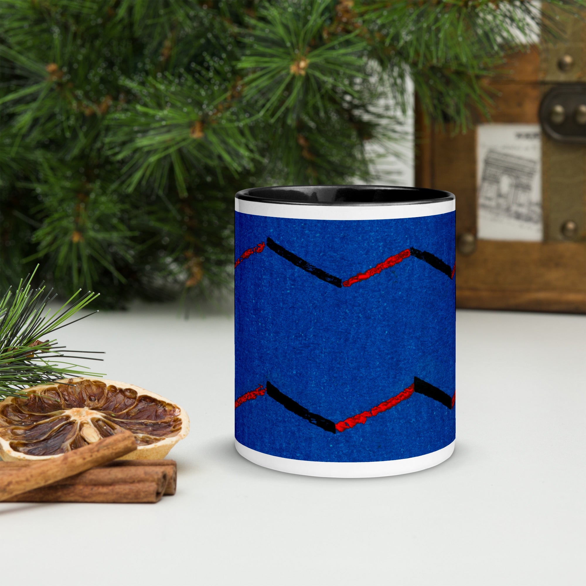 Mug with Furuya Korin Design (Blue)