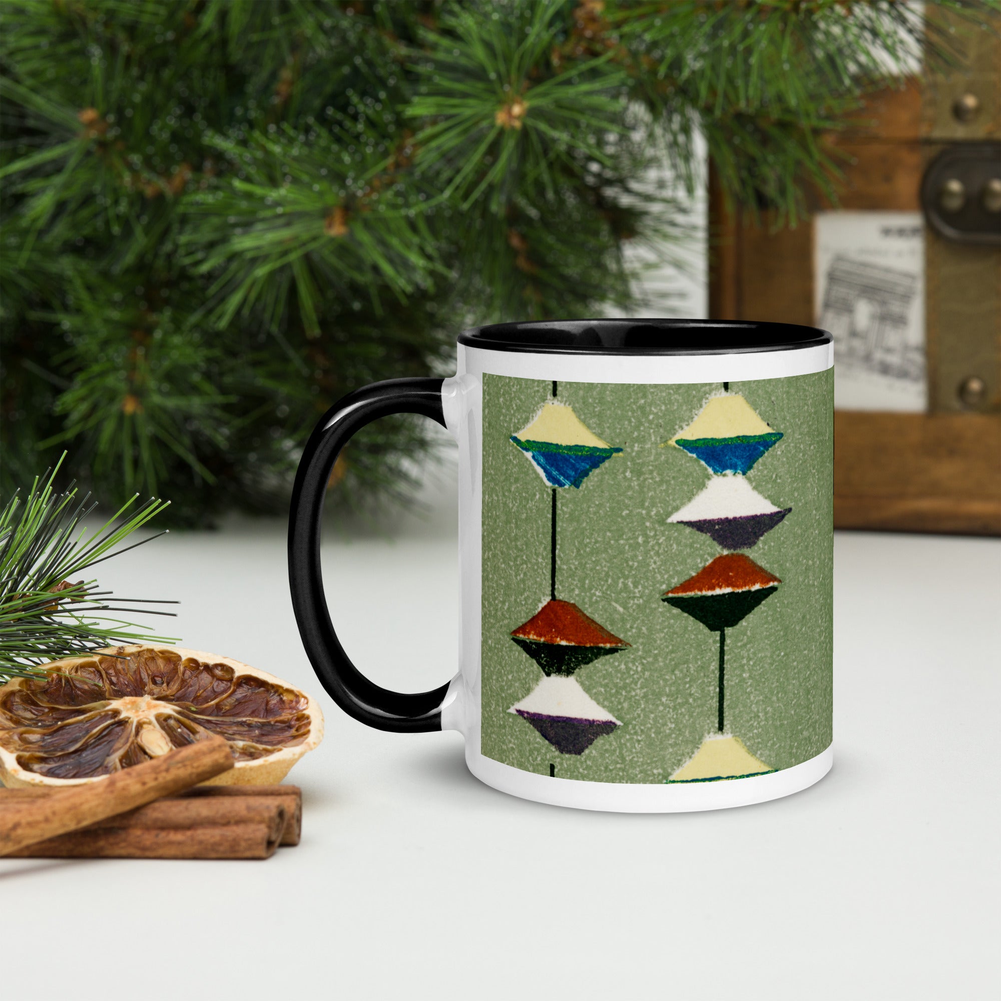 Mug with Furuya Korin Design (Green)