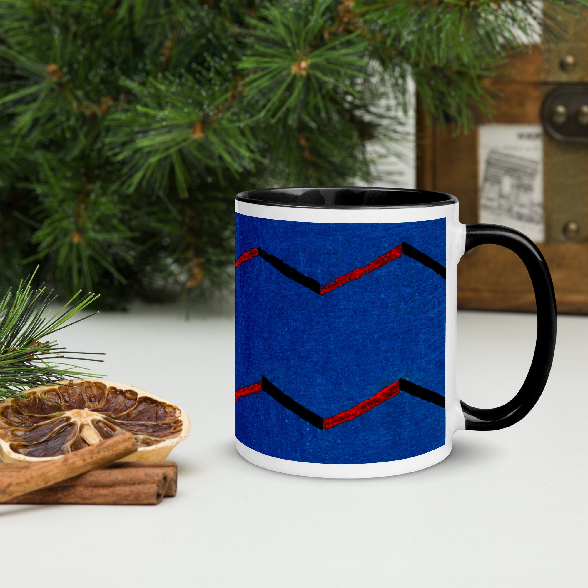 Mug with Furuya Korin Design (Blue)