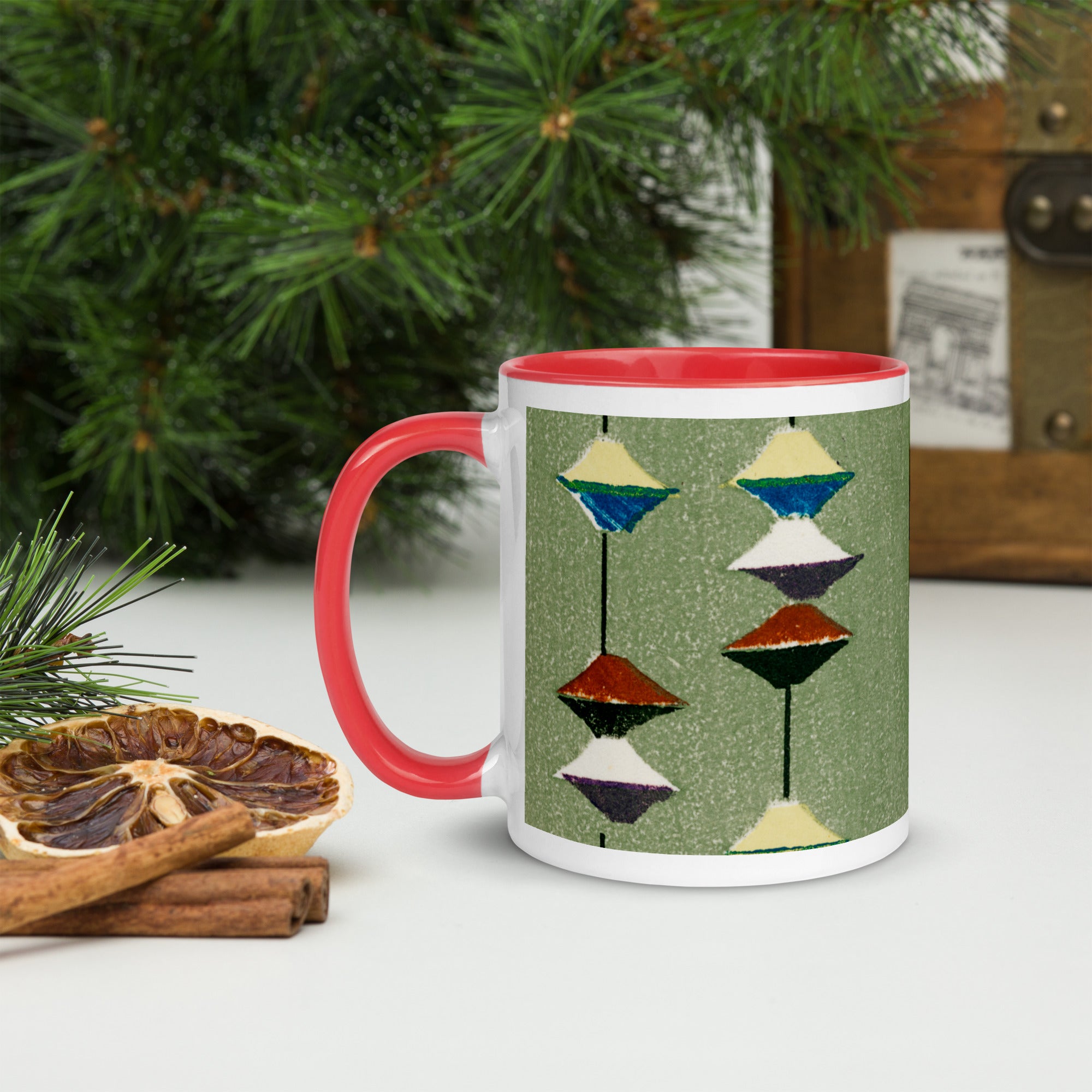 Mug with Furuya Korin Design (Green)