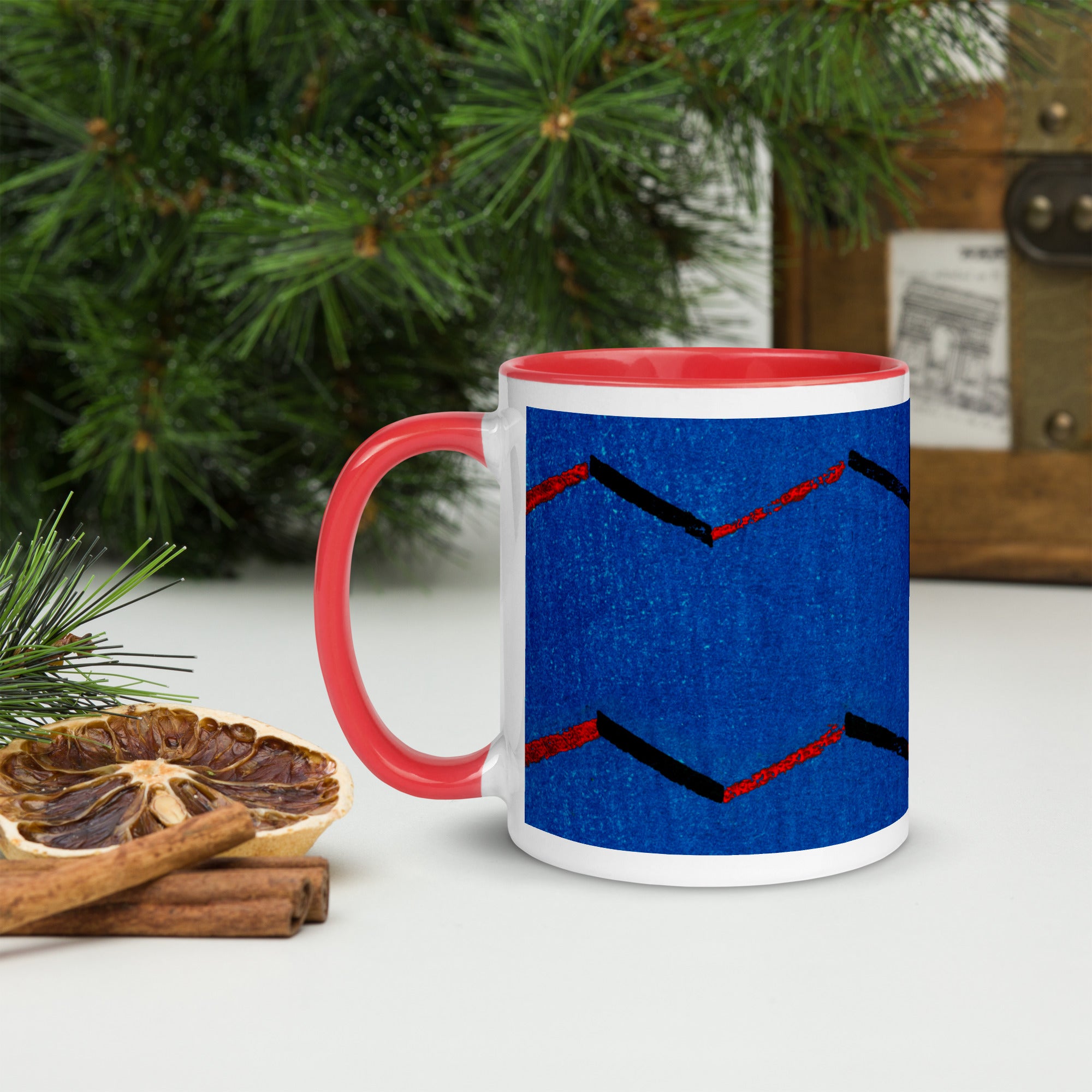 Mug with Furuya Korin Design (Blue)