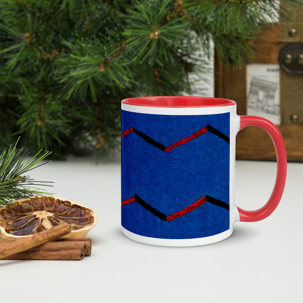 Mug with Furuya Korin Design (Blue)
