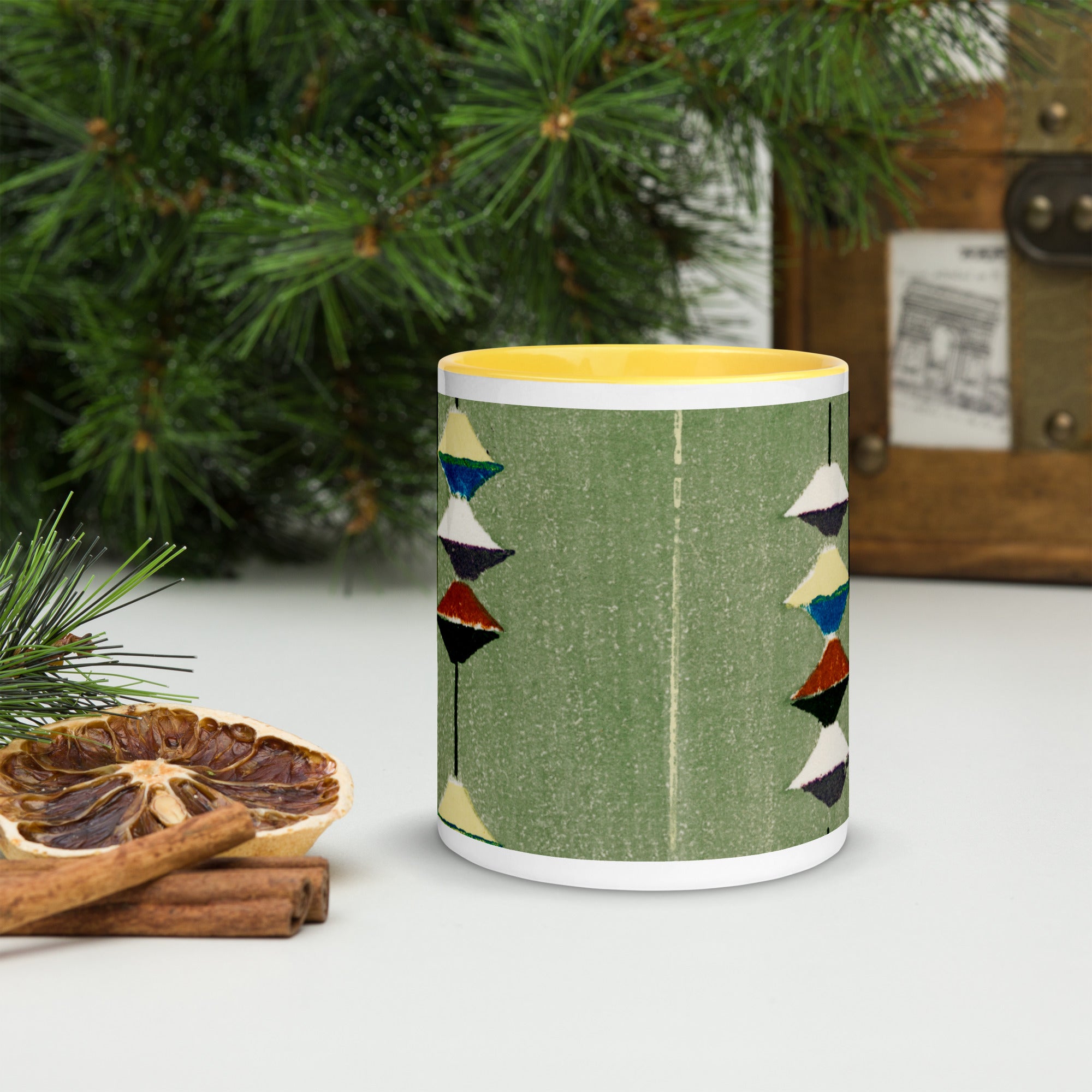 Mug with Furuya Korin Design (Green)